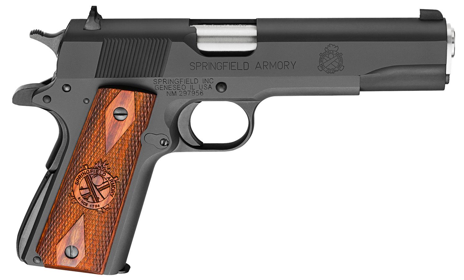 Springfield 1911 Mil-Spec Pistol PB9108L, 45 ACP, 5", Cocobolo Grips, Black Parkerized Finish, 7 Rds