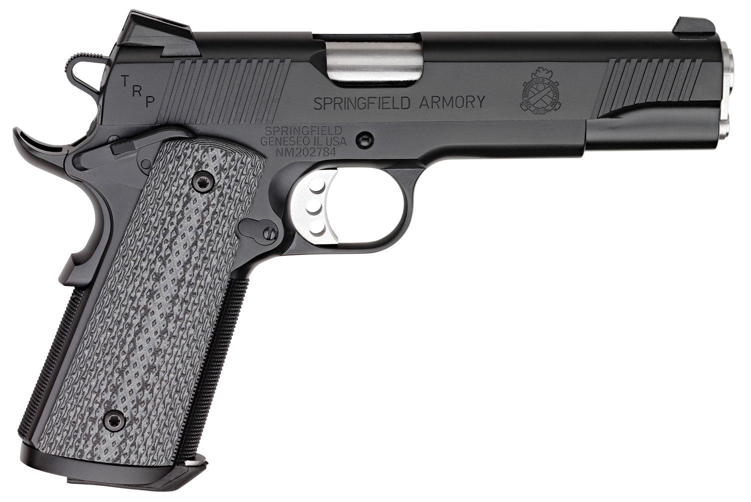 Springfield 1911 TRP Pistol PC9108L, 45 ACP, 5", Black G10 Grips, Black Armory Kote Finish, 7 Rds