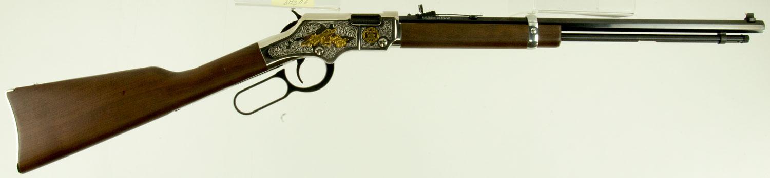 Henry Lever Action 2nd Ammendment Tribute Rifle H004SAT, 22 Short/Long/Long Rifle, 20", American Walnut Stock, Silver Finish, 16 Rds