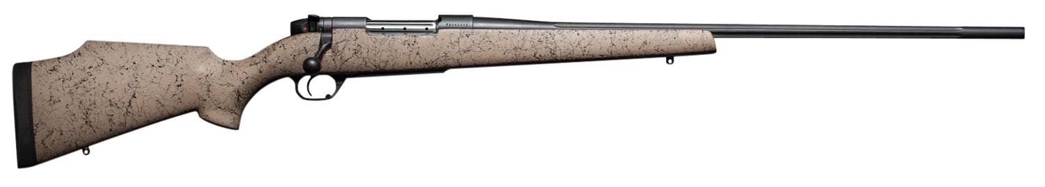 Weatherby Mark V Ultra Lightweight Bolt Action Rifle MUTS65CMR2O, 6.5 Creedmoor, 22", Tan w/Black Spiderweb Synthetic Stock, Black Stainless Steel Finish, 4 Rd