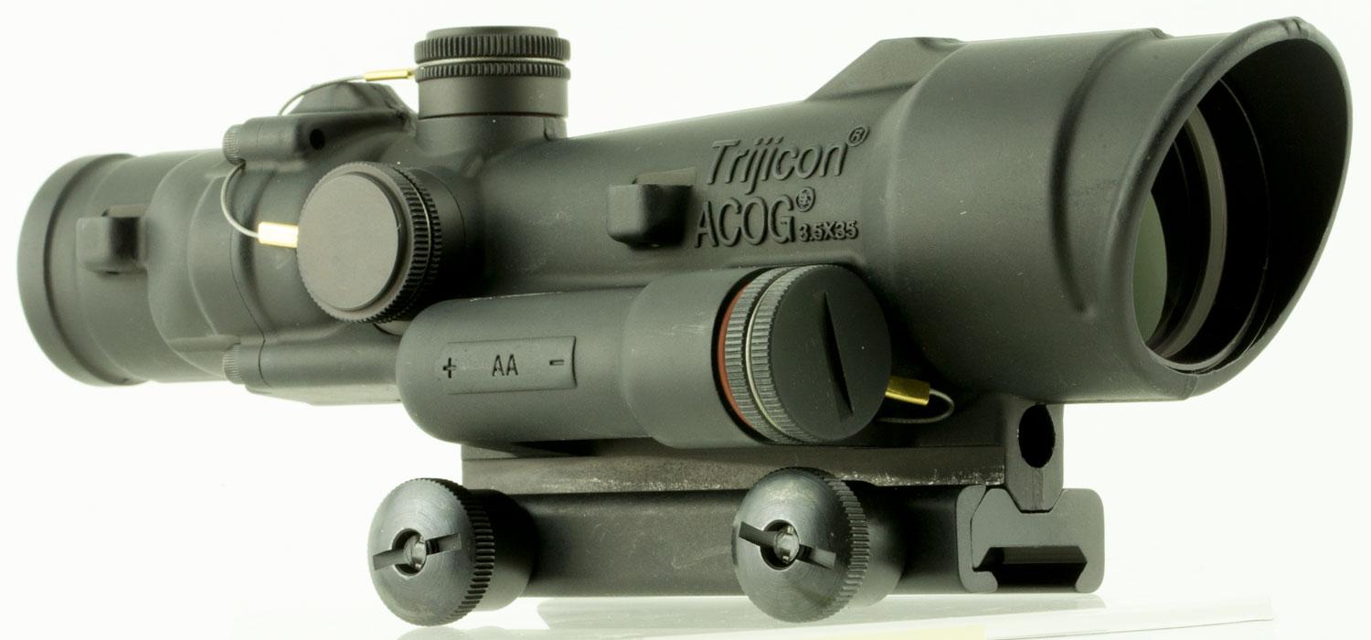 Trijicon ACOG Rifle Scope TA110D, 3.5x, 35mm Obj, 30mm-35mm Tube, Black, Crosshair Reticle