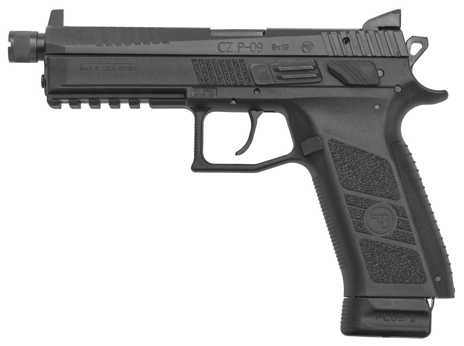 CZ-USA P-09 Pistol 91270, 9mm, 5.1", Black Interchangeable Backstrap Grips, Black Finish, 21 Rds