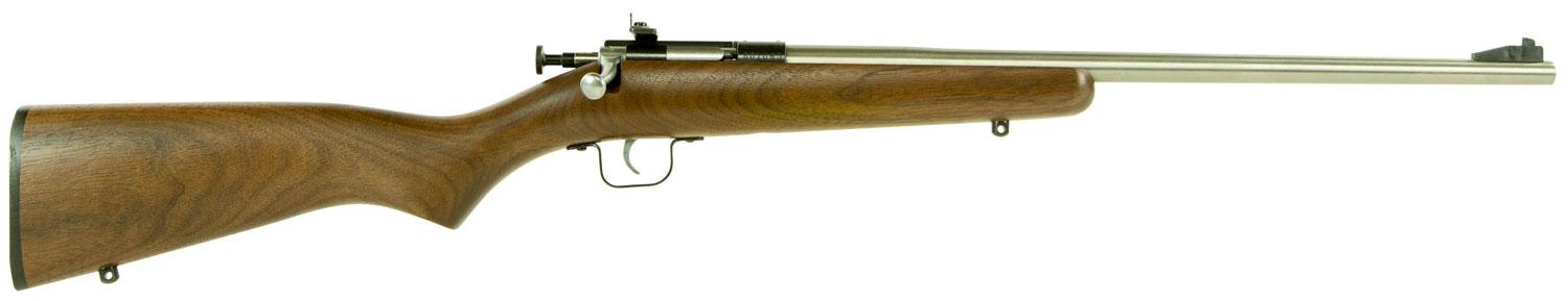 Crickett Single Shot Bolt Action Rifle KSA3238, 22 Long Rifle, 16.12", Walnut Stock, Stainless Finish, 1 Rd