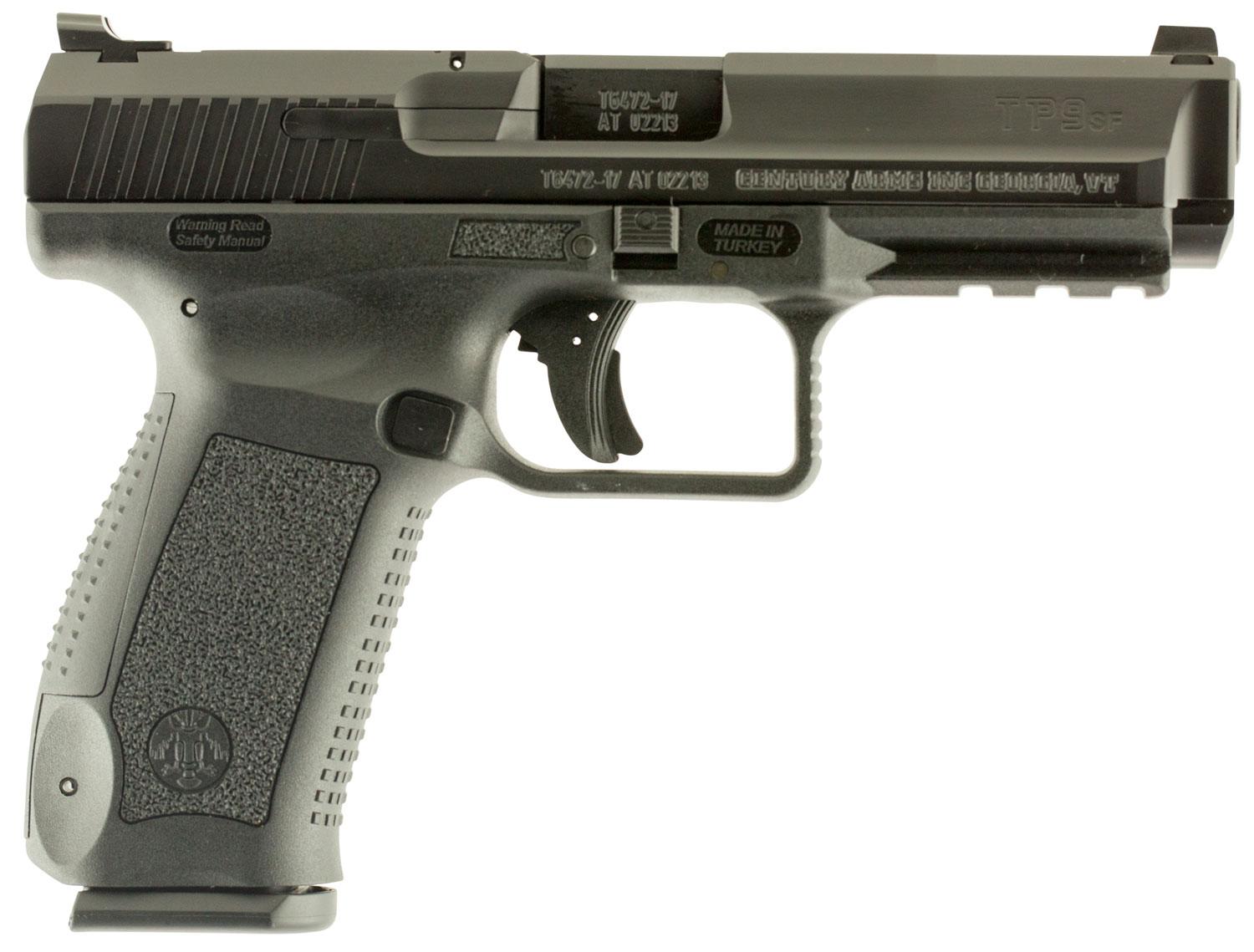 Century Arms TP9SF Special Forces Pistol HG4071N, 9mm Luger, 4.46", Black Interchangeable Backstrap Grips, Black Finish, 10 Rd