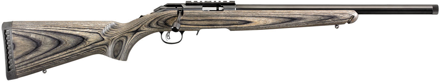 Ruger American Rimfire Target  Bolt Action Rifle 8349, 22 Win Mag Rimfire (WMR), 18", Laminate Black Stock, Blued Finish, 9 Rd
