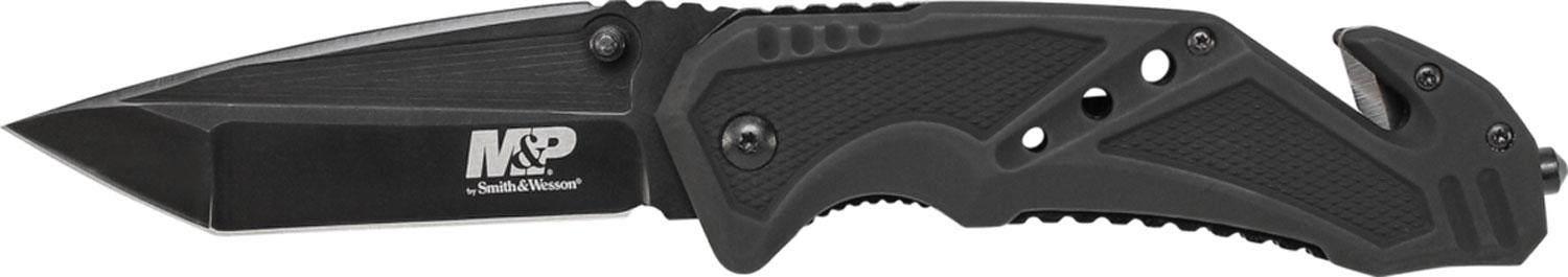 Smith & Wesson Schrade M&P Tanto Knife w/Plain Edge & Aluminum Black Handle (SWMP11B)