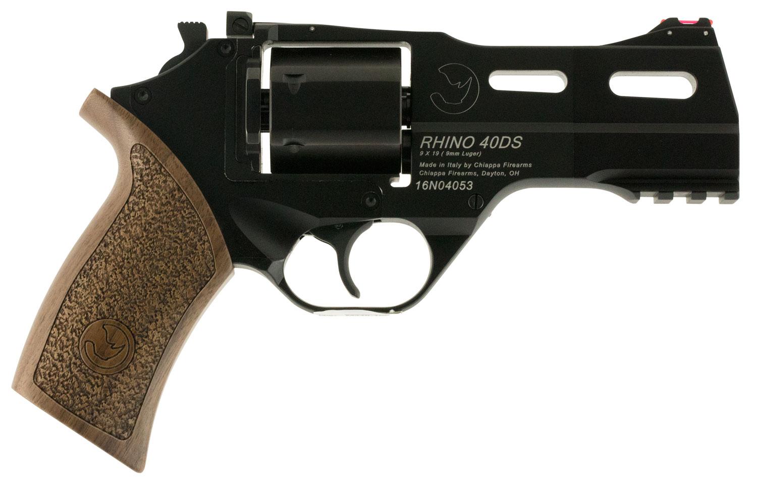 Chiappa Rhino 40DS Revolver 340165, 9mm Luger, 4", Walnut Grips, Aluminum Alloy Finish, 6 Rd
