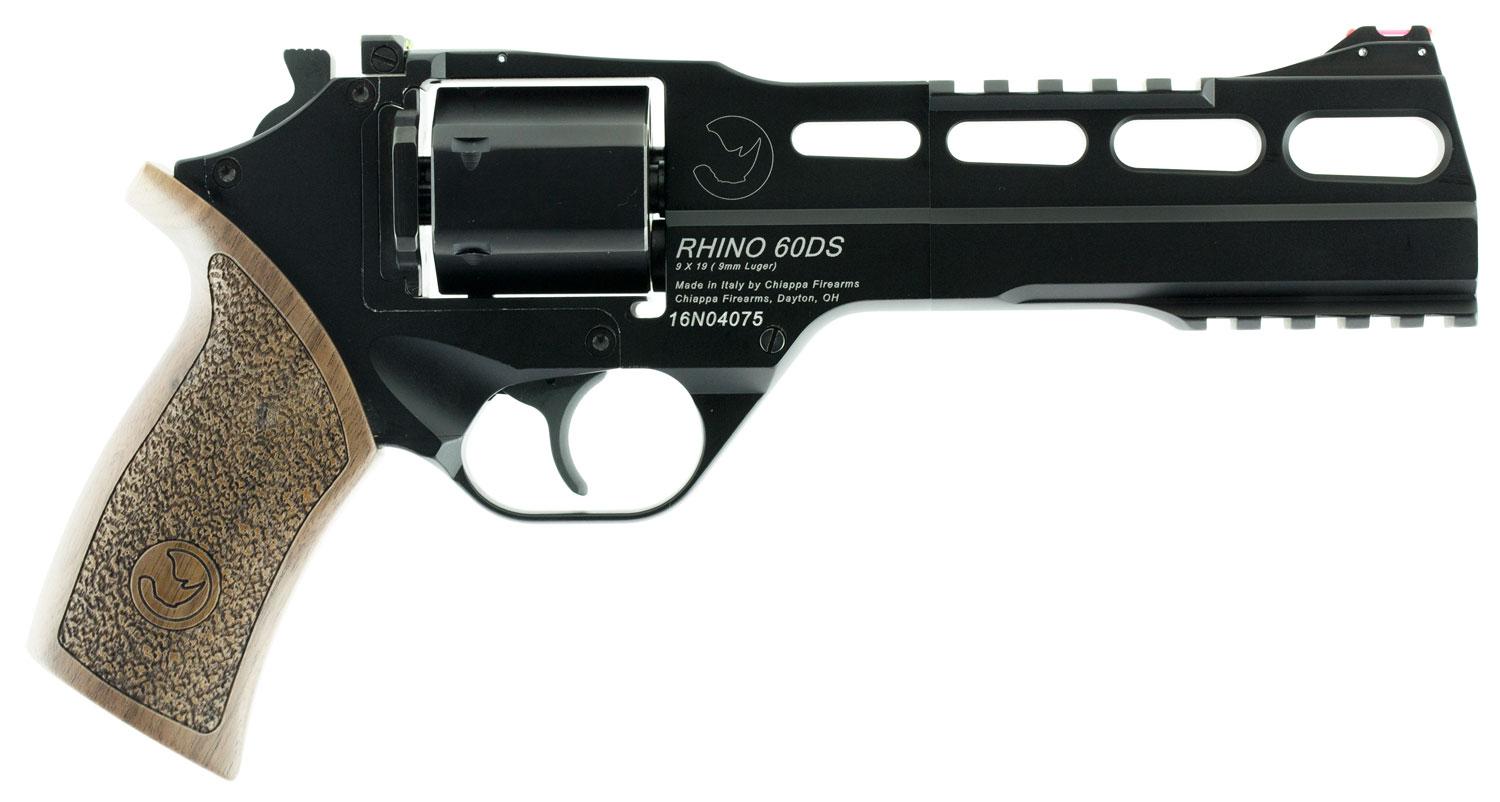 Chiappa Rhino 40DS Revolver 340167, 9mm Luger, 6", Walnut Grips, Aluminum Alloy Finish, 6 Rd