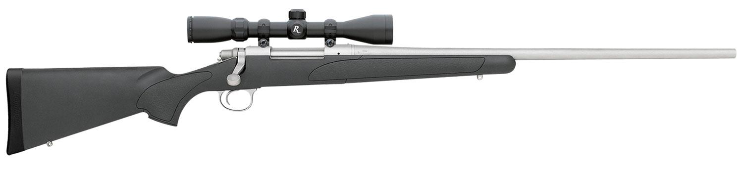 Remington 700 ADL Bolt Action Rifle w/Scope 85490, 308 Winchester, 24", Black Synthetic Stock, Satin Stainless Finish, 4 Rds