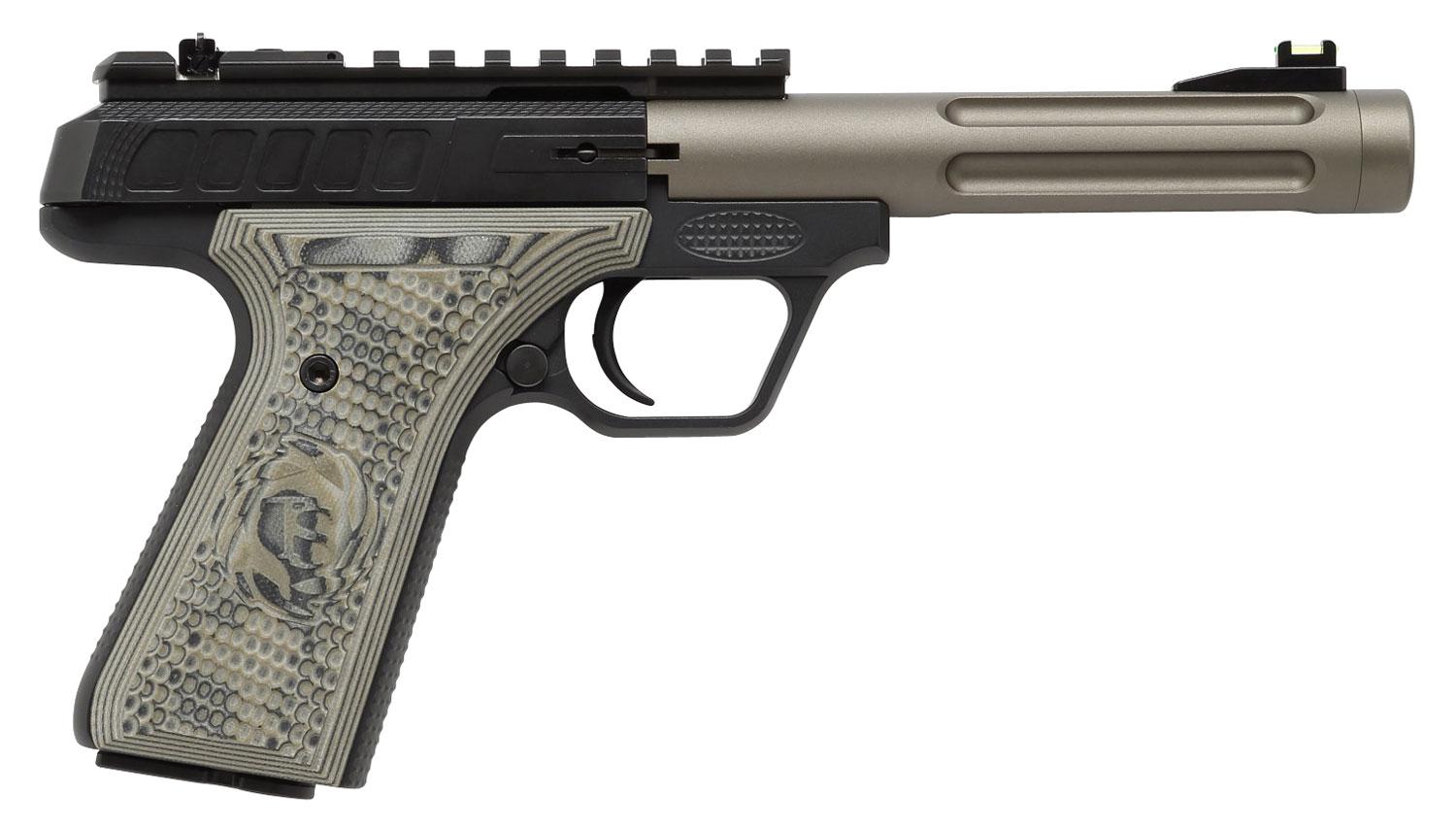 Tactical Solutions TLP-22 Pistol TLP55MODRF, 22 Long Rifle, 5.5", Gray G10 Grips, Black Hard Coat Anodized Finish, 10 Rd