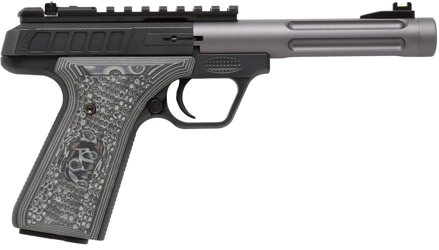 Tactical Solutions TLP-22 Pistol TLP55GMGRF, 22 Long Rifle, 5.5", Gray G10 Grips, Black Hard Coat Anodized Finish, 10 Rd