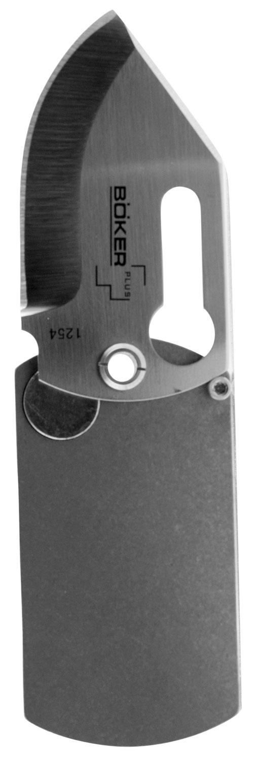 Boker Plus Dog Tag Tactical Knife w/Plain Edge & Titanium Handle (01BO210)