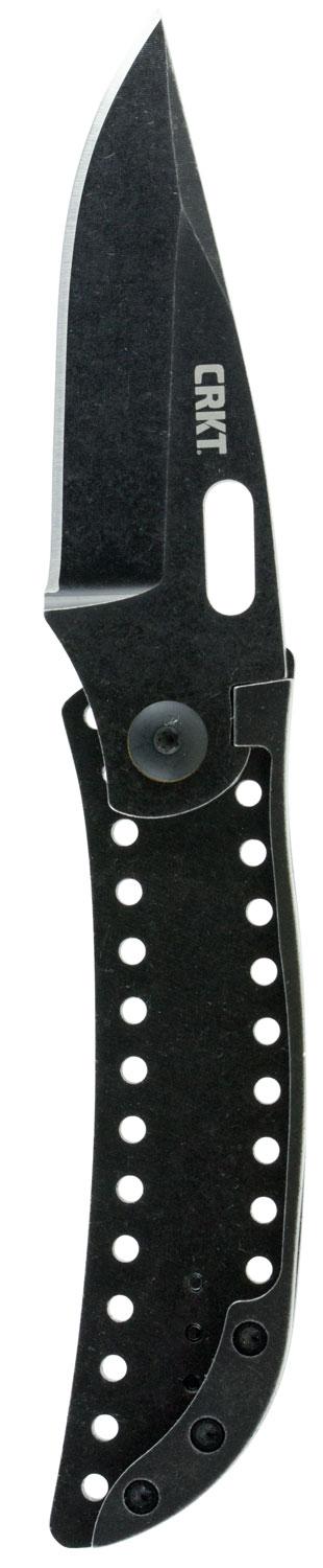 Columbia River Desta Spear Point Folding Knife w/Plain Edge & Stainless Steel Black Handle (2784)
