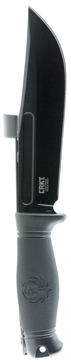 Columbia River Muzzle-Break Clip Point Field Knife w/Plain Edge & Nylon Black Handle (R2501K)