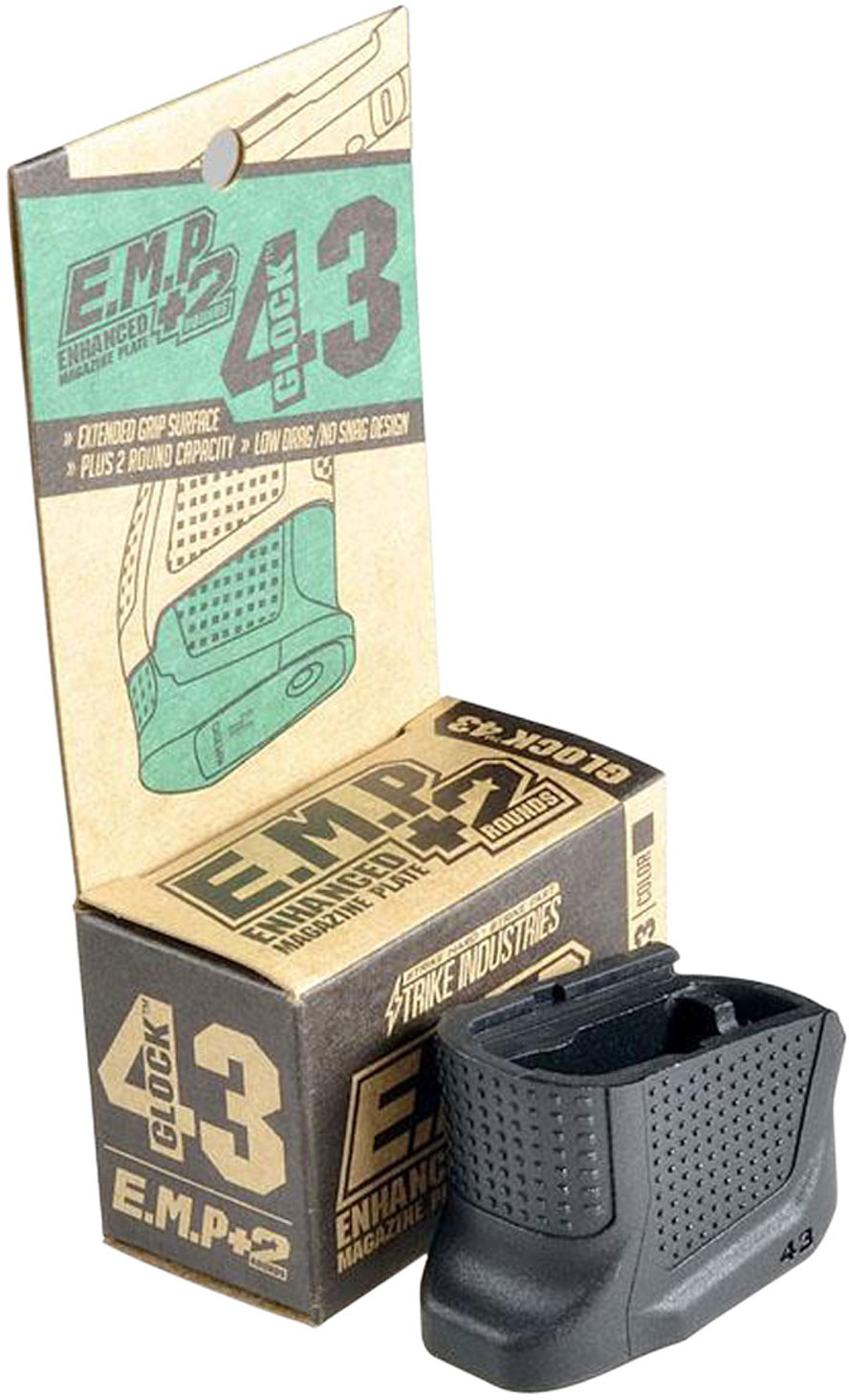 Strike Industries Floor Plate for Glock 43 8rd Black Finish (SIEMPG43B)