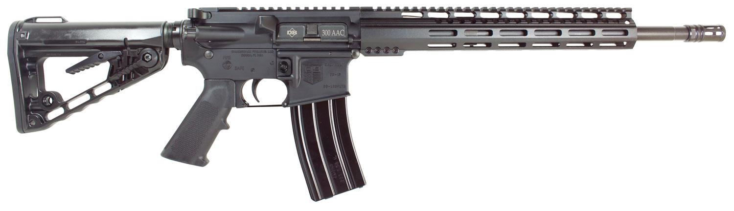 Diamondback DB15 300 Semi-Auto Rifle DB15CCML300B, 300 AAC Blackout/Whisper (7.62x35mm), 16", 6-Position Black Stock, Black Hard Coat Anodized Finish, 30 Rd