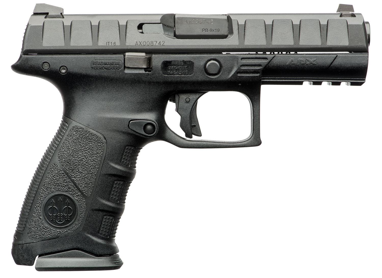 Beretta APX Semi Auto Pistol JAXF421, 40 S&W, 4.25", Black Interchangeable Backstrap Grips, Black Finish, 15 Rds