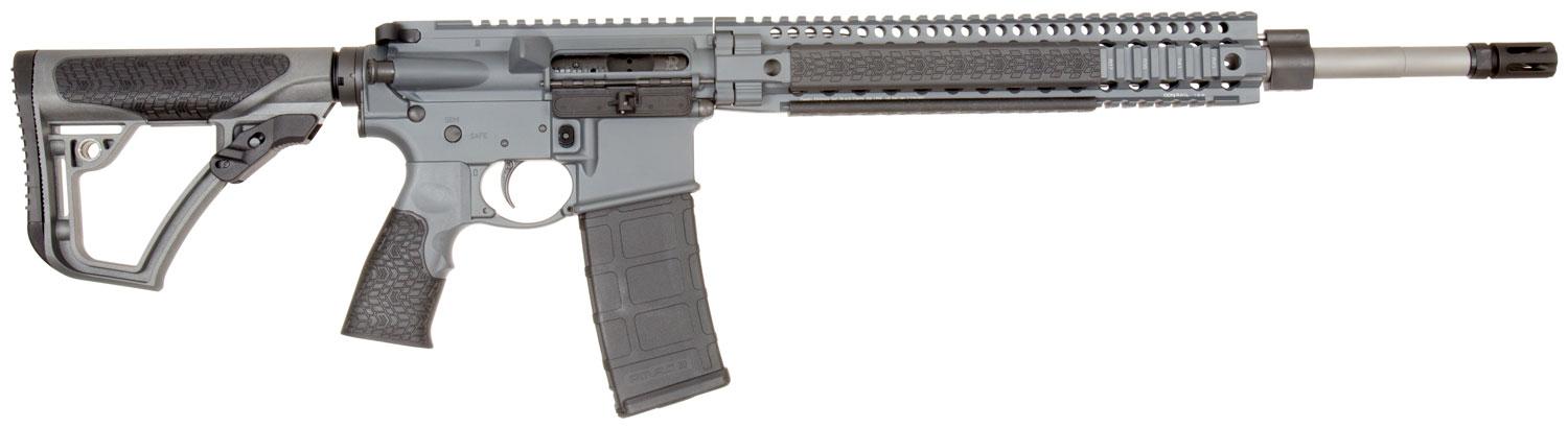 Daniel Defense DDM4 MK12 Semi-Auto Rifle 01198047, 223 Remington/5.56 NATO, 18", 6-Position Gray Stock, Gray Cerakote/Black Hard Coat Anodized Finish, 20 Rd