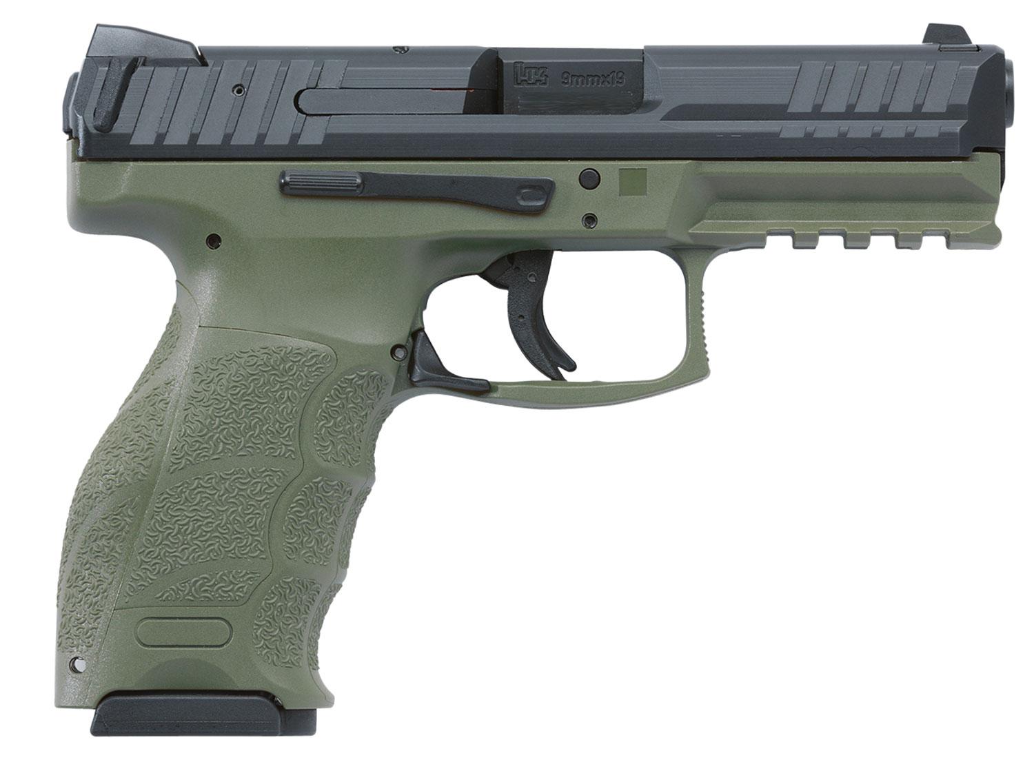 Heckler & Koch VP40 Striker-Fired Pistol 700040GRA5, 40 S&W, 4.09", OD Green Interchangeable Backstrap Grips, OD Green Finish, 10 Rds