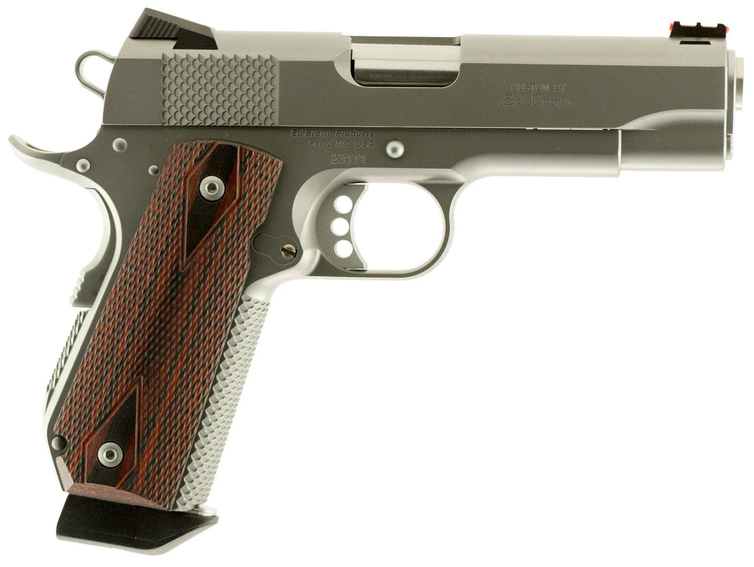 Ed Brown Kobra Carry Pistol KCSS9MM, 9mm Luger, 4.25", Laminate Wood Grips, Stainless Finish, 7 Rd