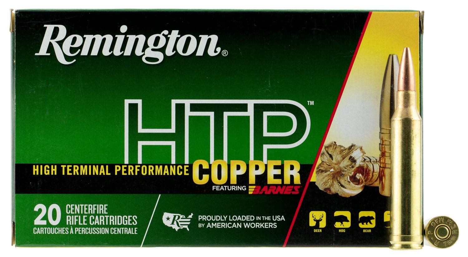 Remington HTP Copper Rifle Ammunition HTP7MM, 7mm Remington Mag, TSX, 140 GR, 3085 fps, 20 Rd/Bx