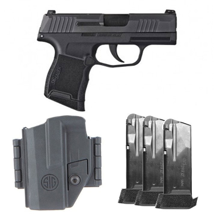 Sig P365 Tac-Pac Pistol 3659BXR3TACPAC, 9mm, 3.1 in, Polymer Grip, Nitron Finish, X-Ray 3 Sights, 12 Rd