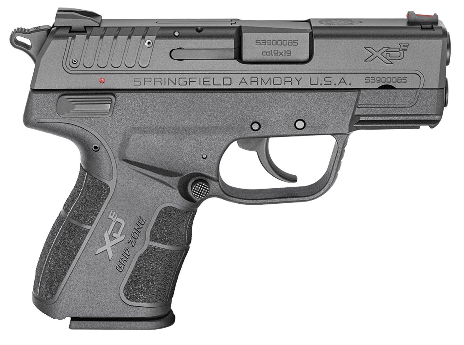 Springfield XD-E Gear Up Package Pistol XDE9339BER18, 9mm Luger, 3", Black Polymer Grips, Black Finish, 8 Rd