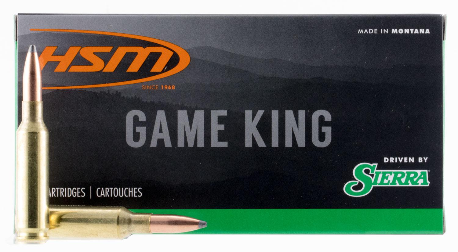 HSM Game King Rifle Ammunition 65CREEDMOOR1, 6.5 Creedmoor, Sierra GameKing, 140 GR, 20 Rd/Bx