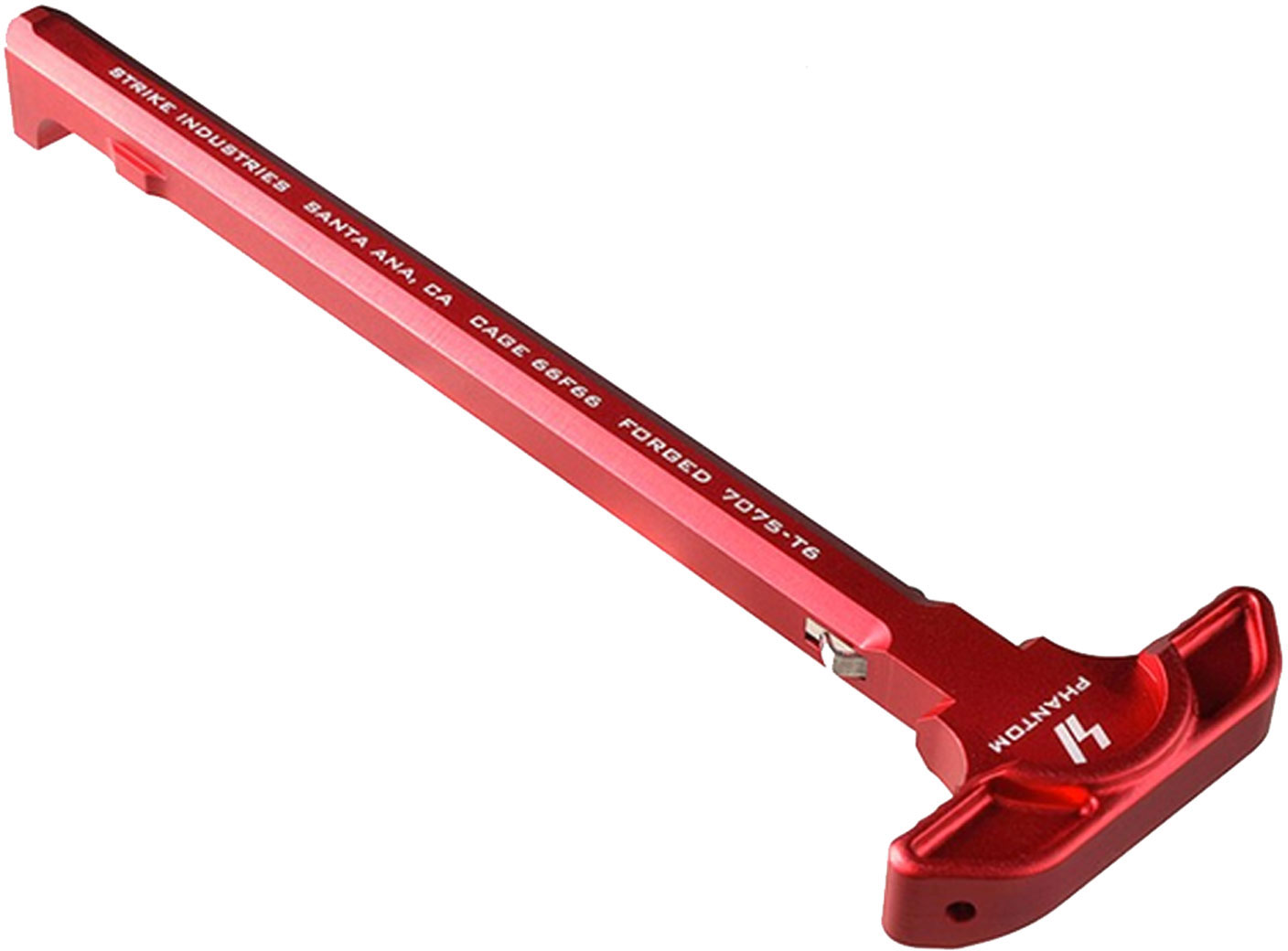 Strike Industries AR Latchless Charging Handle AR Style Aluminum Red (SIARSLCHRED)