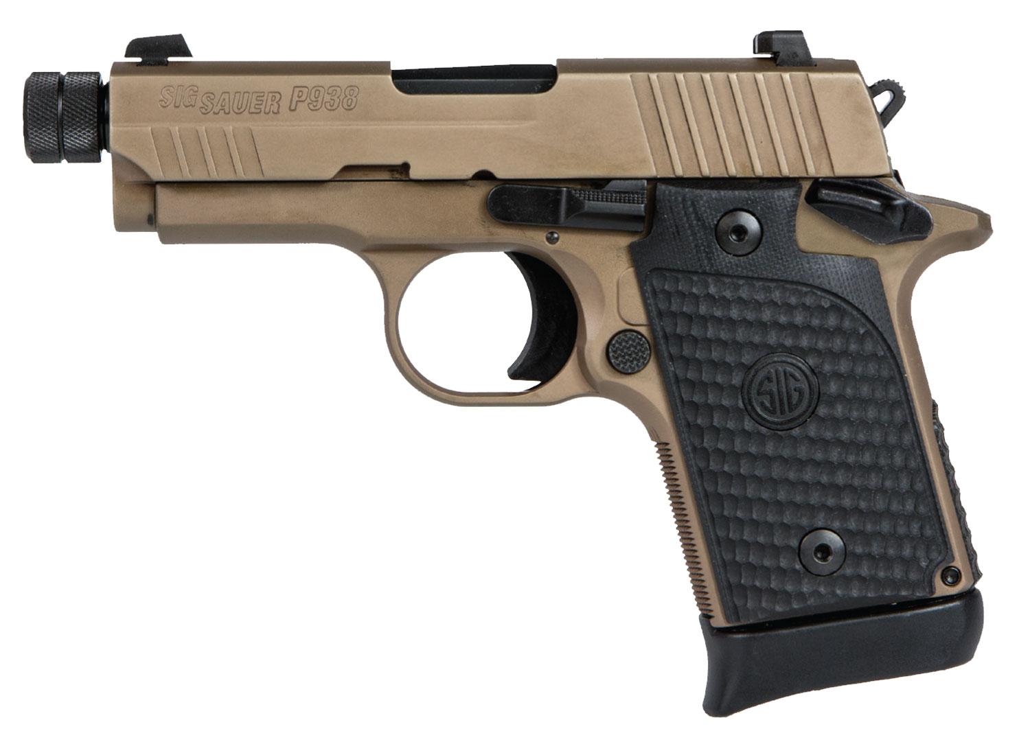 Sig P938 Emperor Scorpion Pistol 9389ESCPNTBA, 9mm, 3.5", Hogue Piranha Grips, FDE Finish, 6/7 Rds