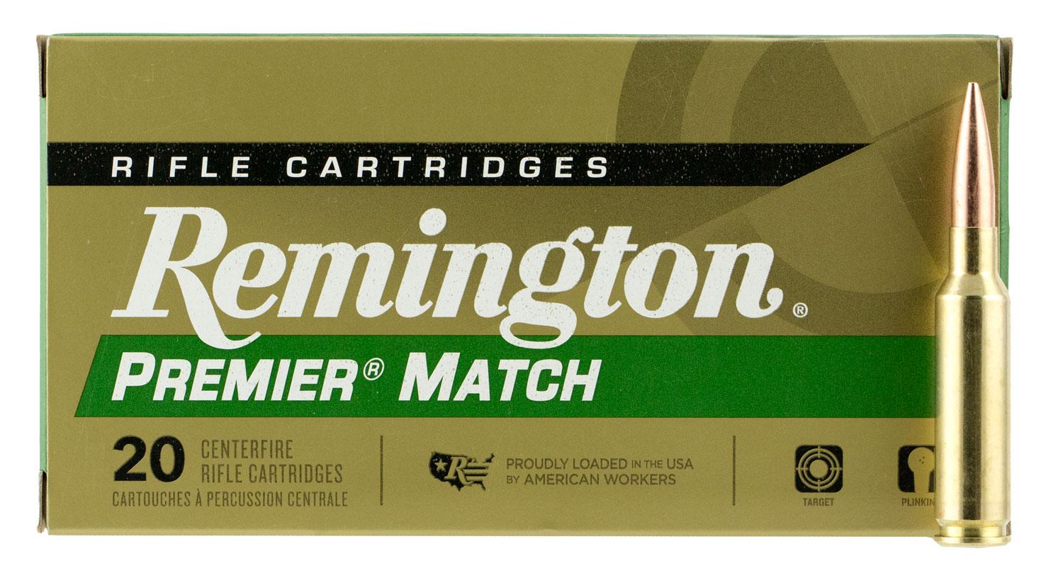 Remington Premier Match Rifle Ammunition RM65CR, 6.5 Creedmoor, Open Tip Match Boat Tail, 140 GR, 20 Rd/Bx