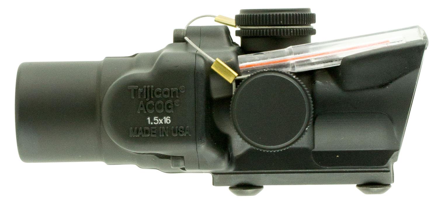 Trijicon ACOG Rifle Scope 400241, 1.5x, 16mm Obj, Black, Dual Illuminated Ring 2 MOA Dot Red Reticle