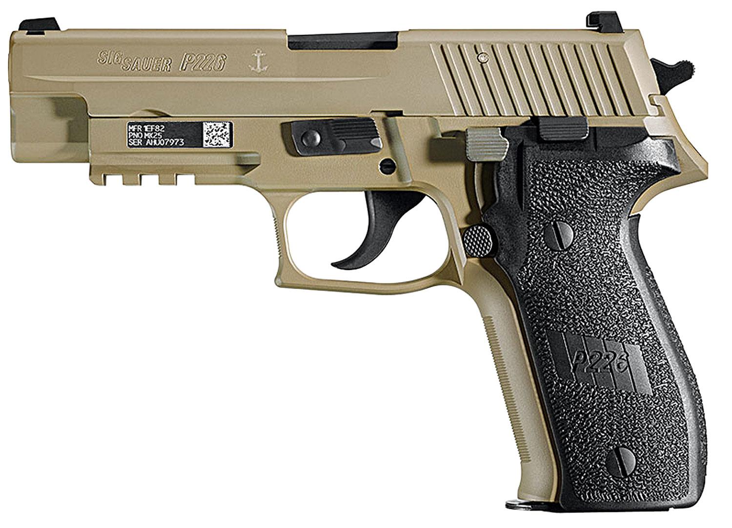 Sig P226 MK25 Pistol MK25D10, 9mm, 4.4", Black Grips, FDE Finish, 10 Rds