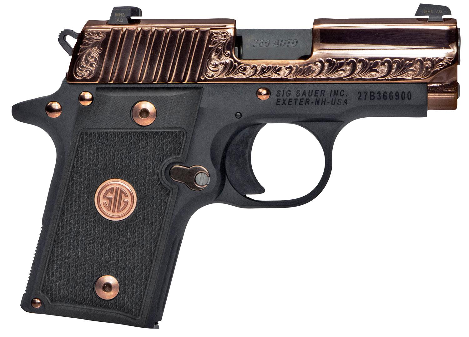 Sig P238 Rose Gold Pistol 238380ERG, 380 ACP, 3", Black G10 Grips, Rose Gold Finish, 7 Rds