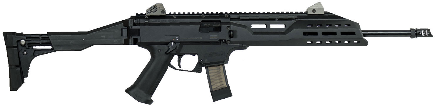 CZ Scorpion S1 Carbine Semi-Auto Rifle 08505, 9mm, 16.2", Adjustable Folding Black Stock, Black Finish, 20 Rds
