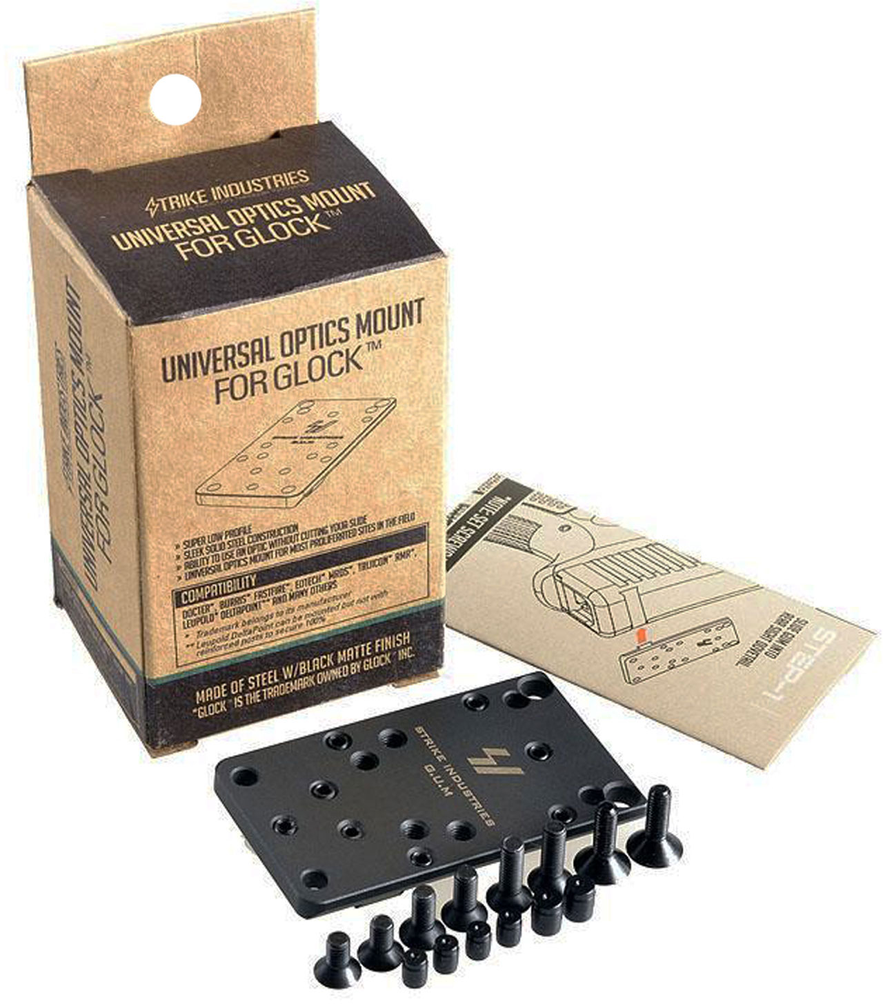 Strike Industries G.U.M. Universal 1-Piece Base For Glock Black Finish (SIGLOCKGUM)