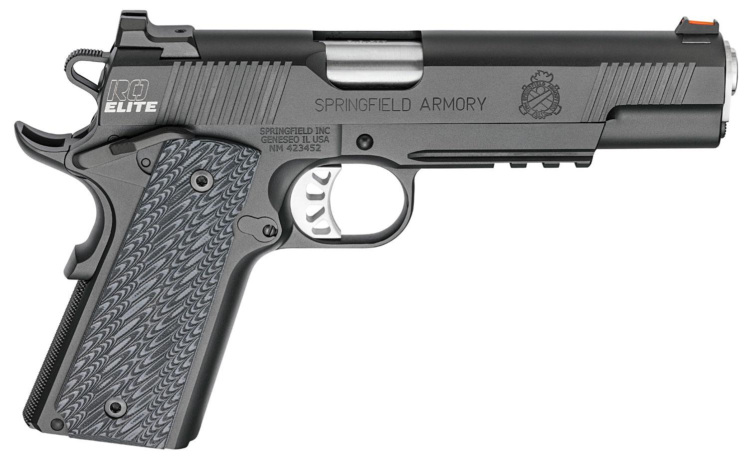Springfield 1911 Range Officer Elite Operator Pistol PI9130E, 9mm Luger, 5", Black G10 Grips, Black Finish, 9 Rds