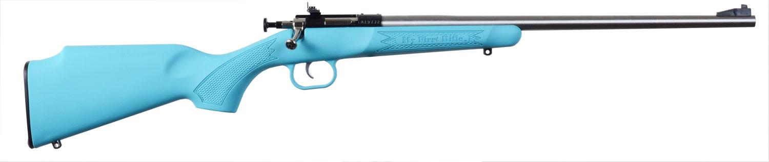 Crickett Single Shot Bolt Action Rifle KSA2303, 22 Long Rifle, 16.125", Blue Synthetic Stock, Stainless Steel Finish, 1 Rd
