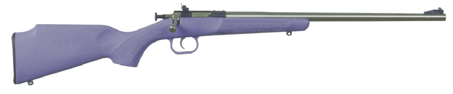 Crickett Single Shot Bolt Action Rifle KSA2307, 22 Long Rifle, 16.125", Purple Synthetic Stock, Stainless Steel Finish, 1 Rd