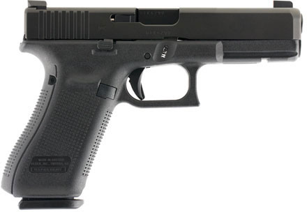 Glock 17 Gen5 Pistol PA1750303AB, 9mm, 4.48 in, Black Polymer Grip, Gas Nitride Finish, AmeriGlo Sights, 17 Rds