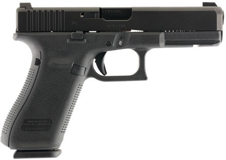 Glock 17 Gen5 Pistol PA1750703, 9mm, 4.48 in, Black Polymer Grip, Gas Nitride Finish, Night Sights, 17 Rds
