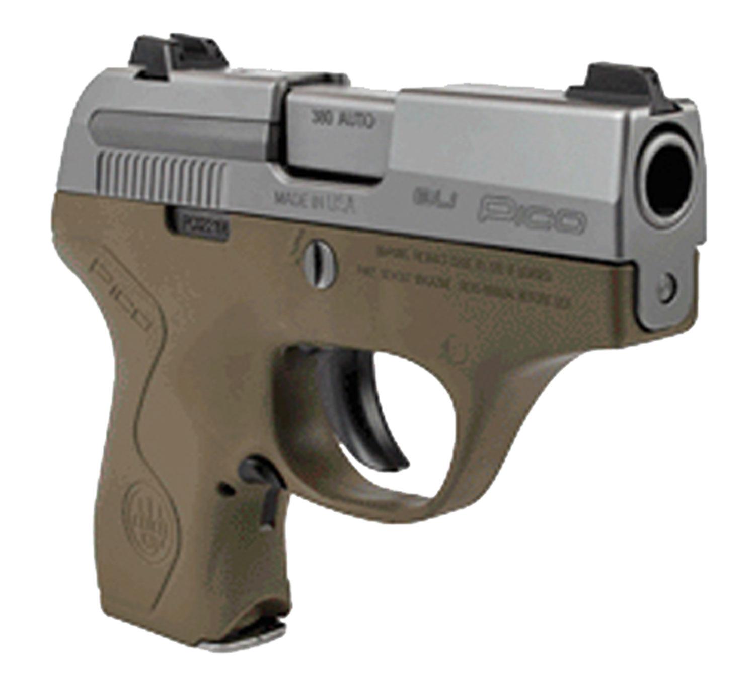 Beretta Pico Pistol JMP8D55, 380 Automatic Colt Pistol ACP, 2.7", Flat Dark Earth Polymer Grip/Frame, Flat Dark Earth Finish, 6 Rd