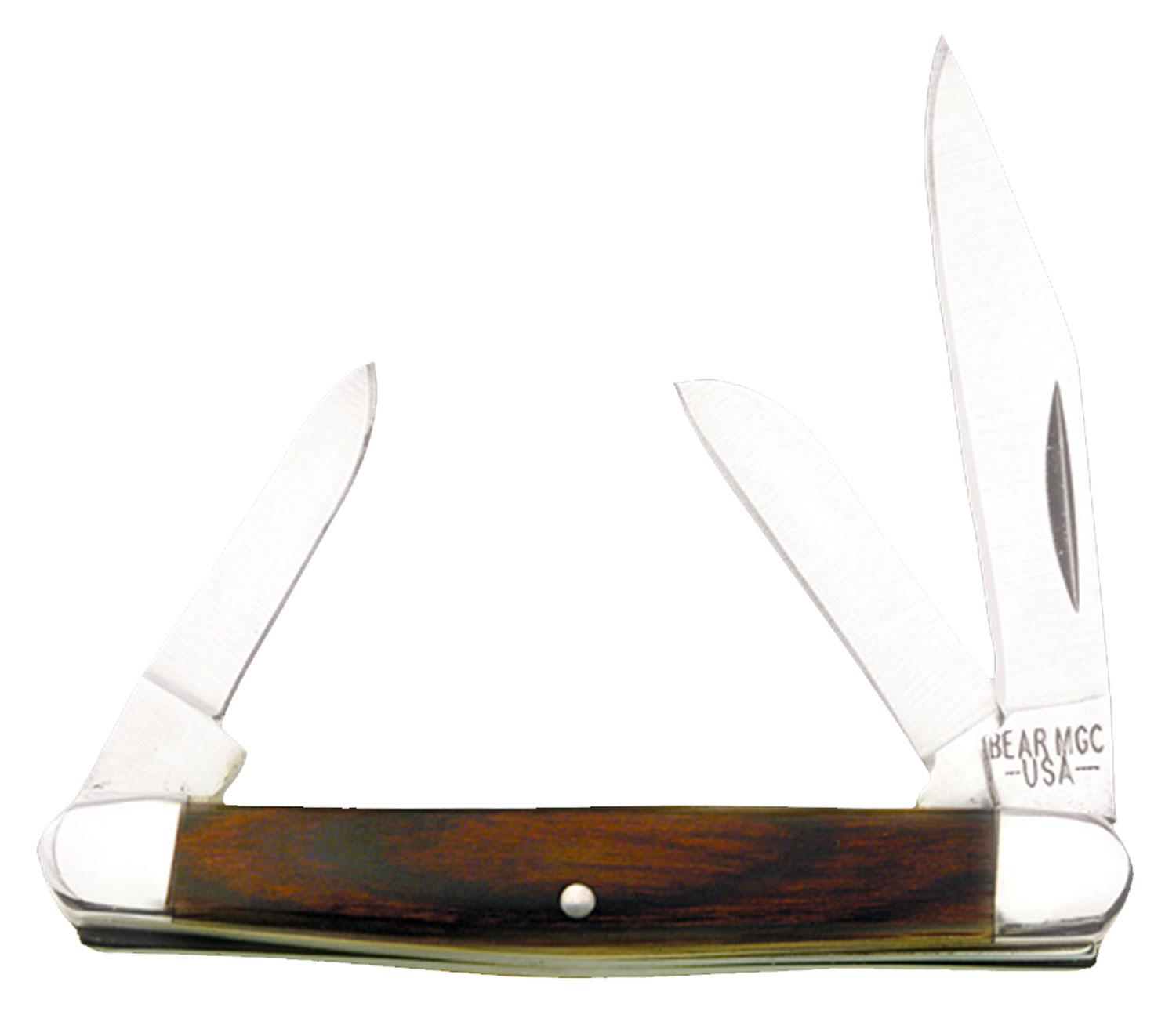 Remington Bear & Son Rosewood Stockman Drop Point Folding Knife w/Plain Edge & Rosewood Handle (233R)
