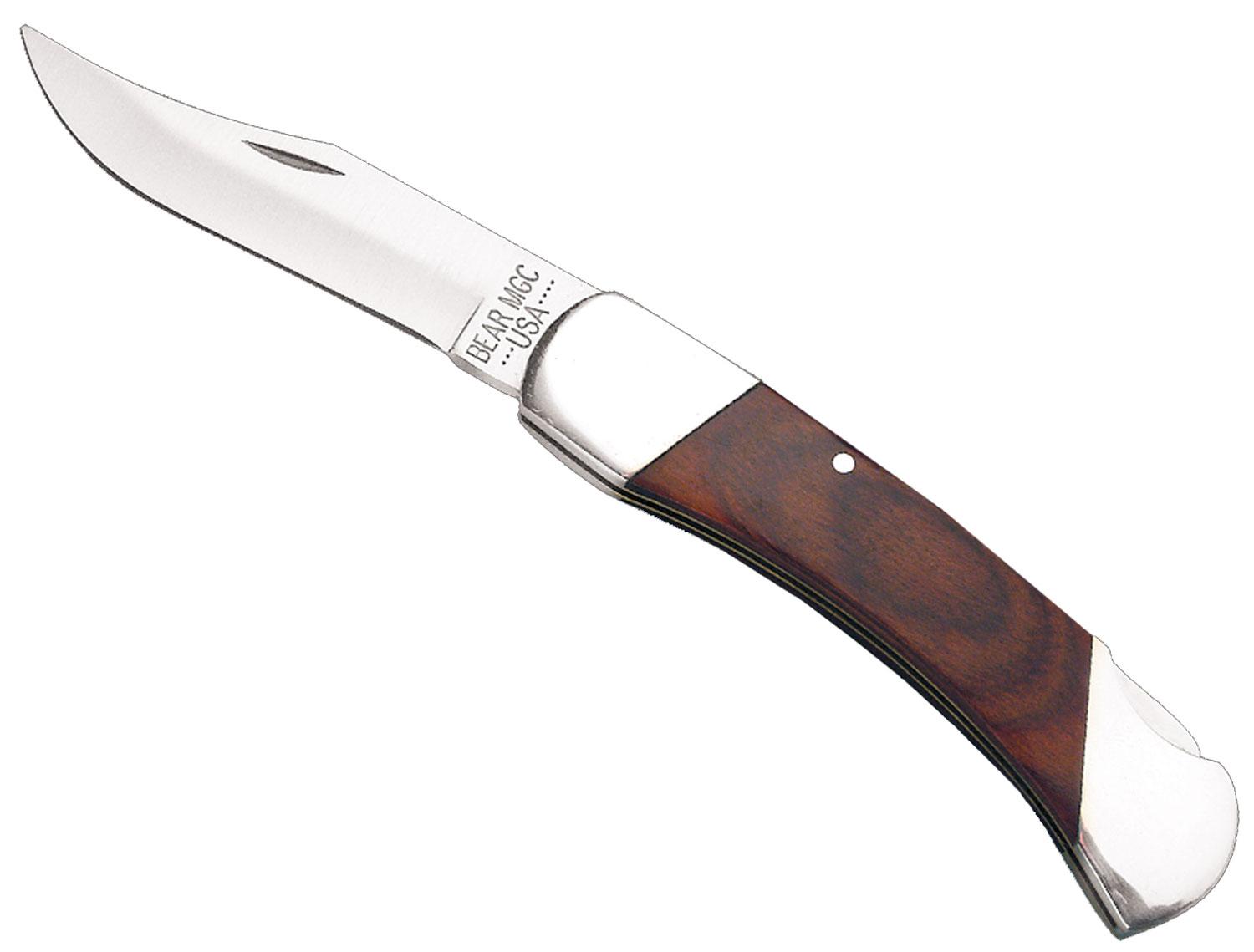 Remington Bear & Son Rosewood Midsize Lockback Clip Point Folding Knife w/Plain Edge & Rosewood Handle (205R)