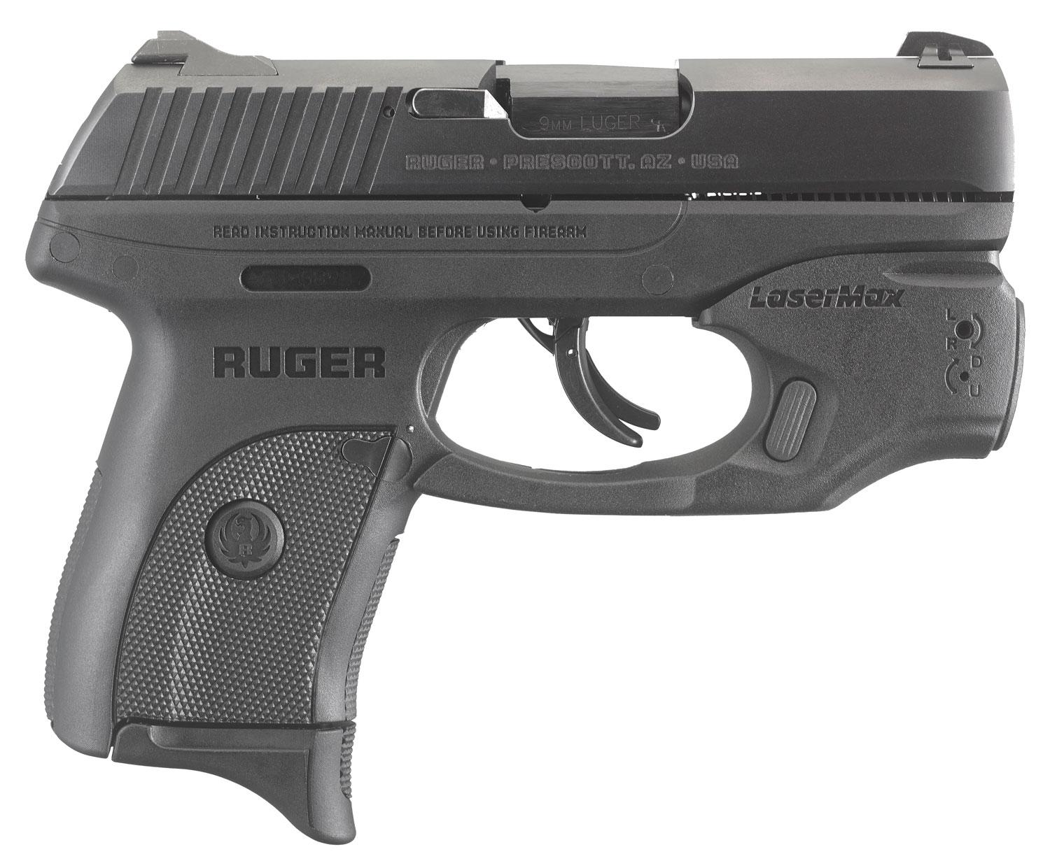 Ruger LC9s Standard Pistol W/LaserMax 3279, 9mm Luger, 3.12", Black Grips, Black Finish, 7 Rd