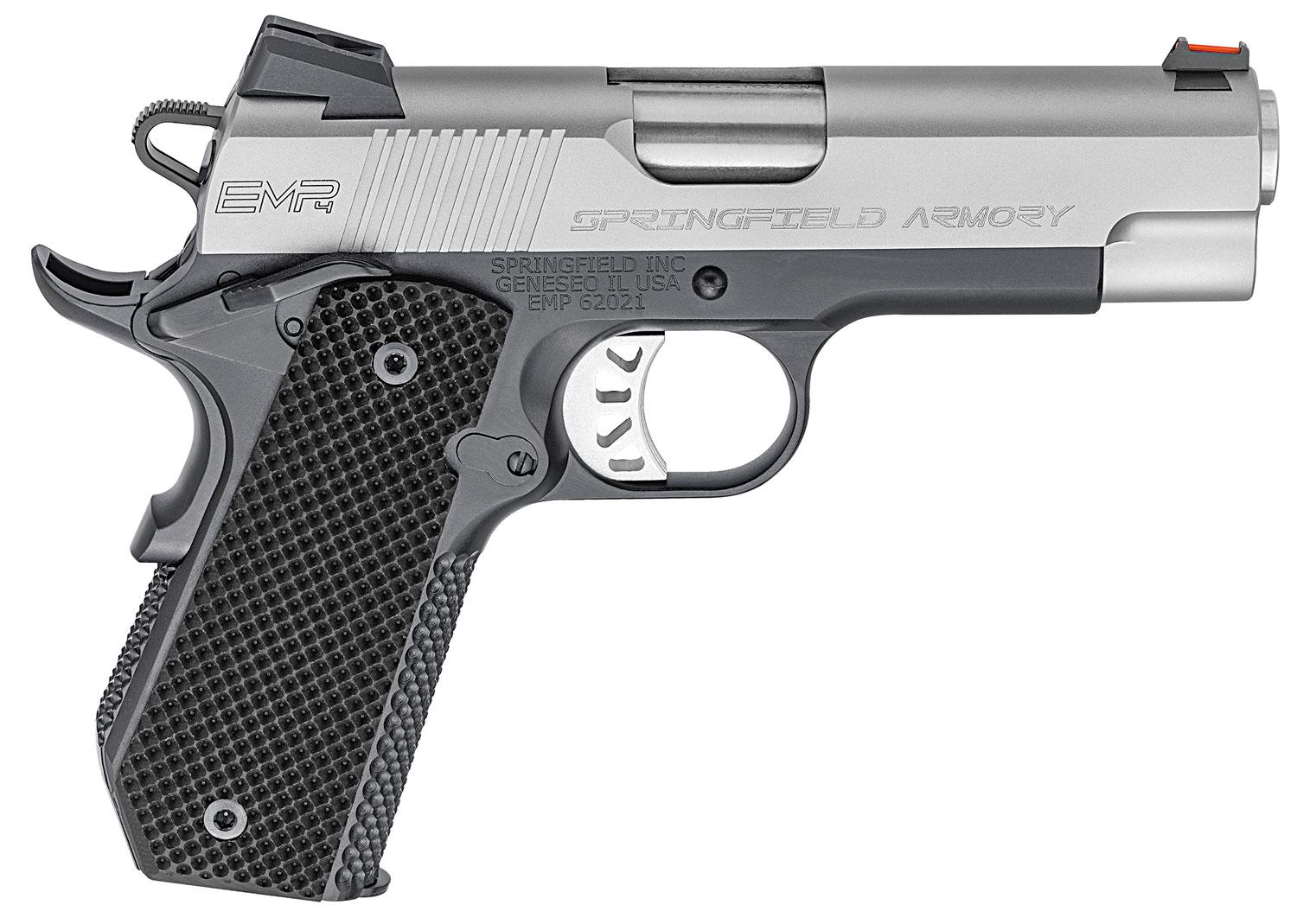 Springfield 1911 EMP Conceal Carry Pistol PI9224L, 40 S&W, 4", Black G10 Grips, Black Finish, 8 Rd