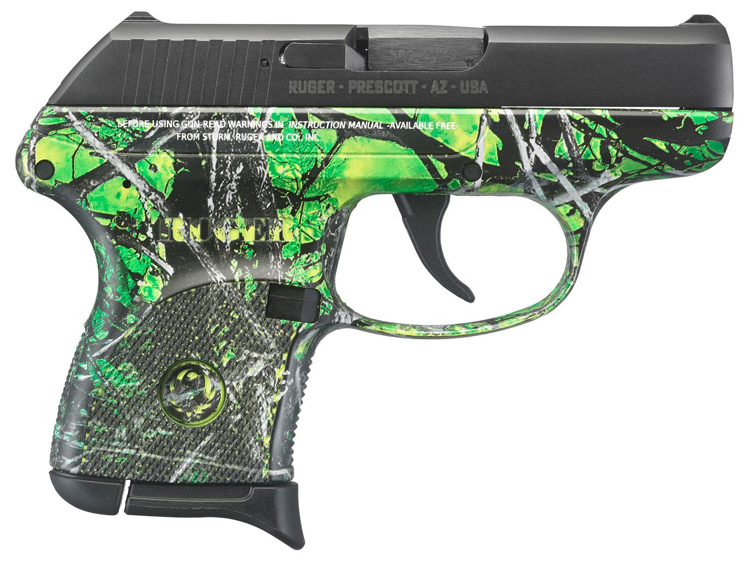 Ruger LCP Standard Pistol 3769, 380 Automatic Colt Pistol ACP, 2.75", Moon Shine Toxic Camo Polymer Grips, Moon Shine Toxic Camo Finish, 6 Rd