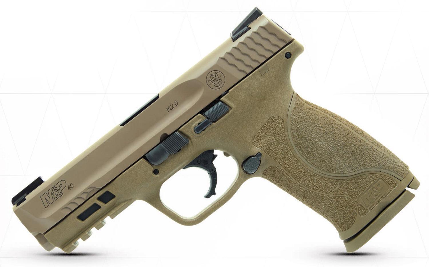 Smith & Wesson M&P40  M2.0 Pistol 11768, 40 S&W, 4.25", Flat Dark Earth Interchangeable Backstrap Grips, Flat Dark Earth Finish, 15 Rd