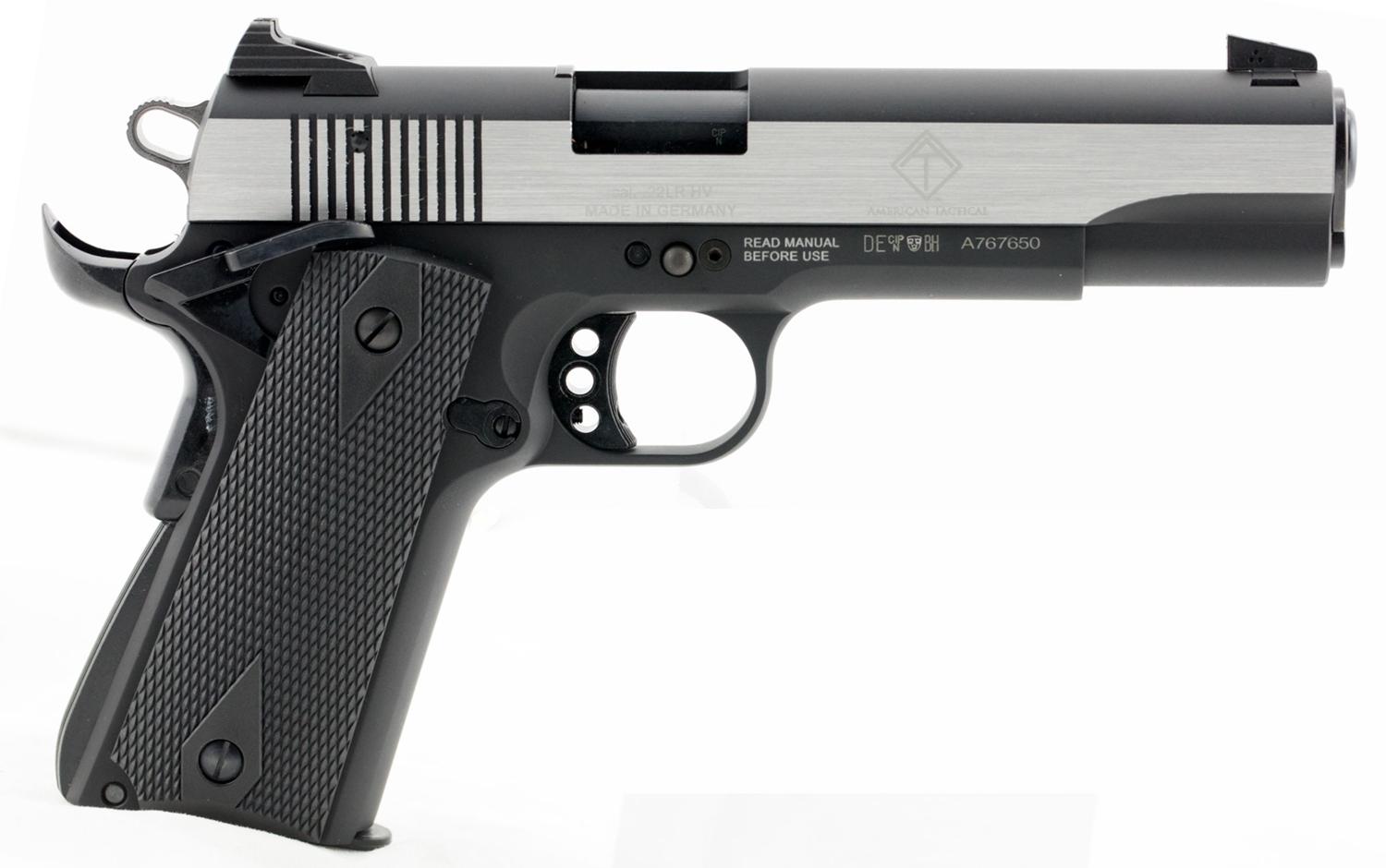 American Tactical GSG 1911 Pistol 2210M1911S, 22 Long Rifle, 5", Black Polymer Grips, Black Hard Coat Anodized Finish, 10 Rd