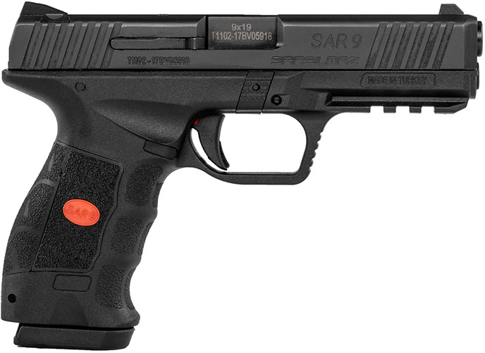 SAR SAR9 Semi-Auto Pistol SAR9BL, 9mm, 4.4 in, Synthetic Grip, Black Finish, 17 Rd